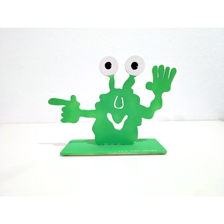 Zertifiziert: Patrick Preller Original Skulptur "Monsterkollege Wegweiser"