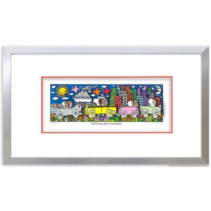 Zertifiziert: James Rizzi 3D Original Bild * Let´s go on a fun ride *