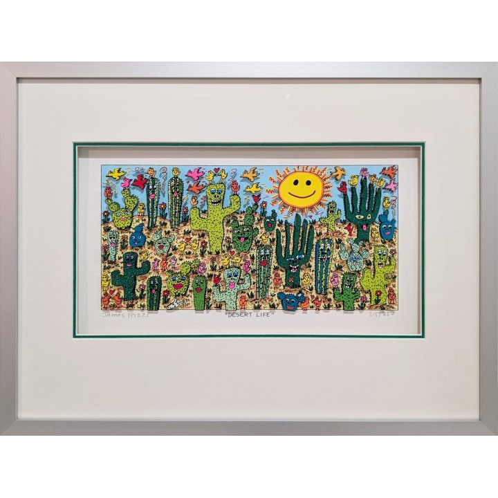 James Rizzi - 3D Original Bild "DESERT LIFE"