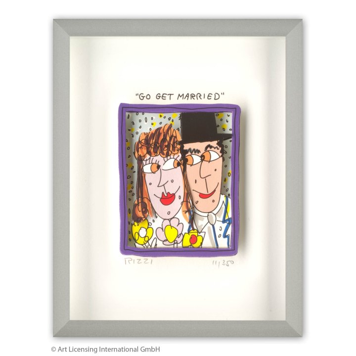 James Rizzi - "Go get married" | inkl. Alu-Rahmen von Halbe - Bild 1