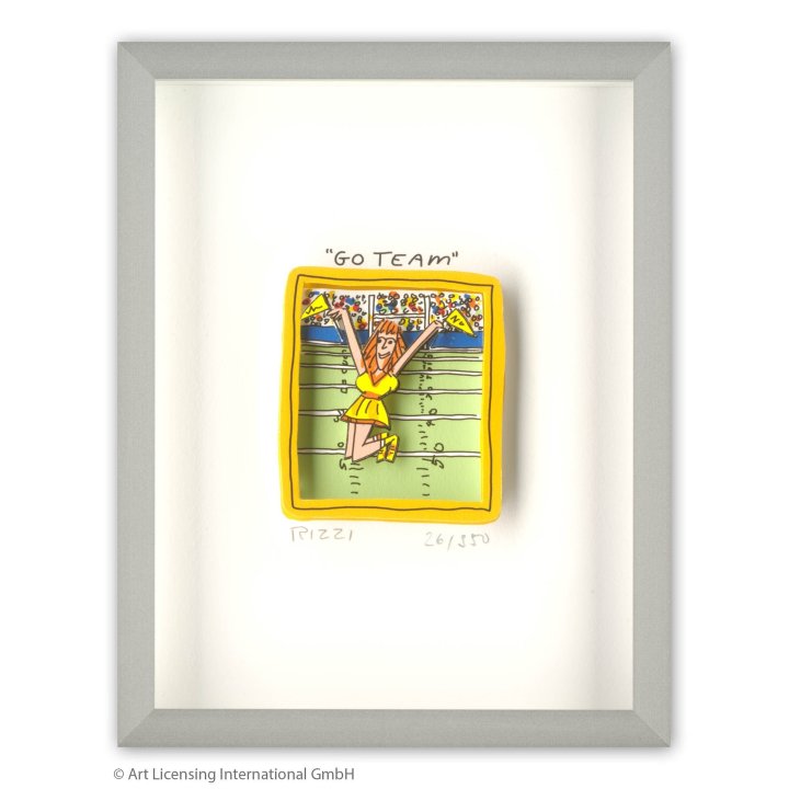 James Rizzi - "Go team" | inkl. Alu-Rahmen von Halbe - Bild 1