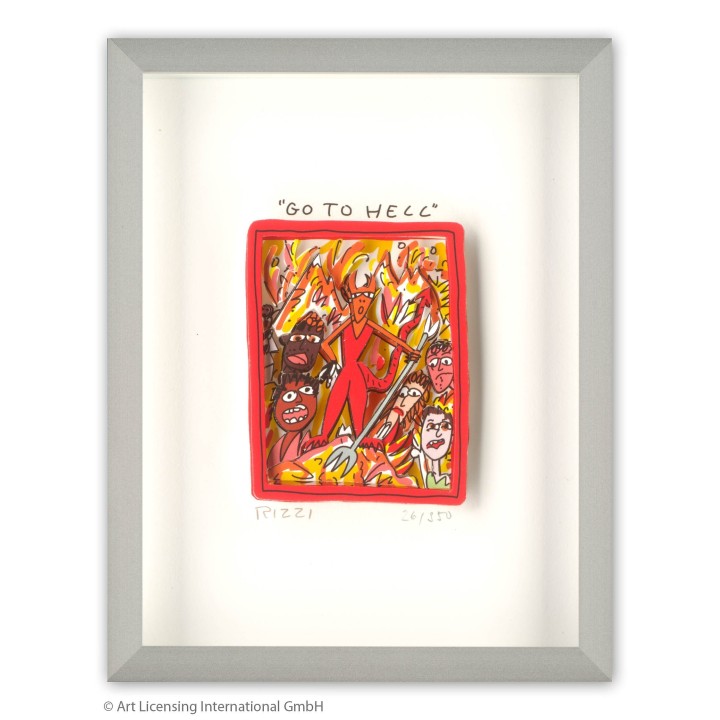 James Rizzi - "Go to hell" | inkl. Alu-Rahmen von Halbe - Bild 1
