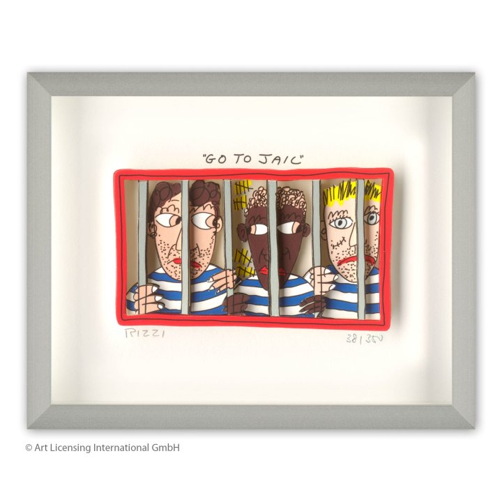 James Rizzi - Go to jail | inkl. Alu-Rahmen von Halbe - Bild 1