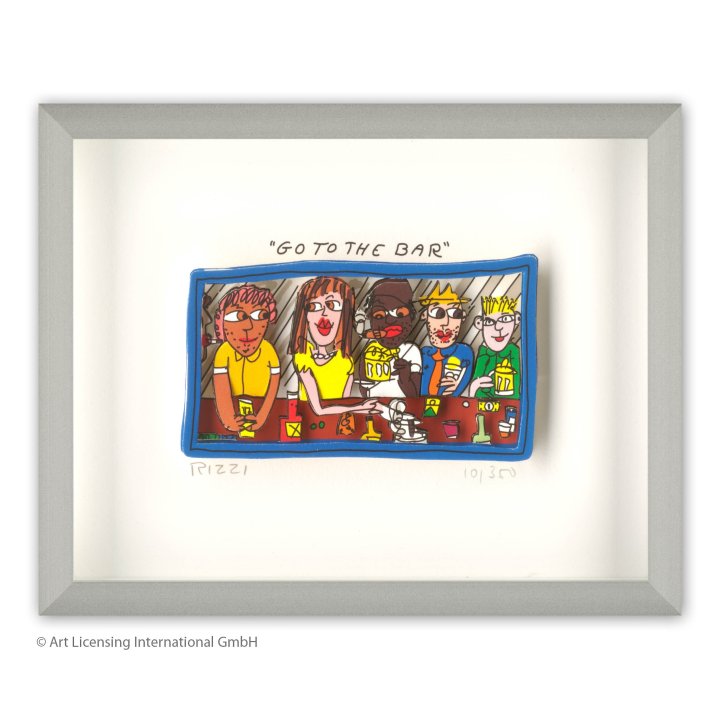 James Rizzi - "Go to the bar" | inkl. Alu-Rahmen von Halbe - Bild 1