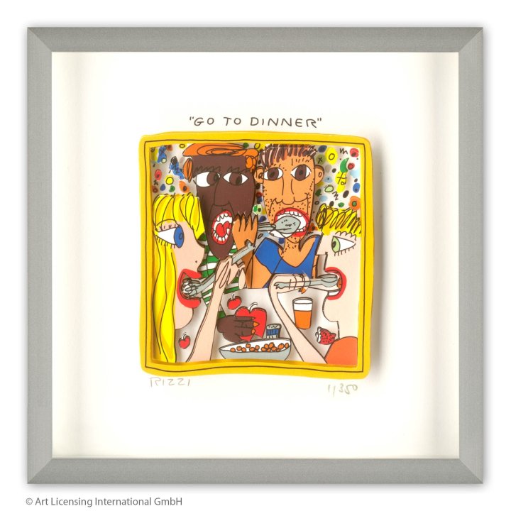 James Rizzi - "Go to dinner" | inkl. Alu-Rahmen von Halbe - Bild 1
