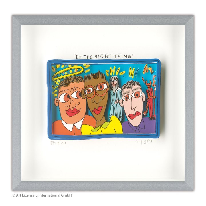 James Rizzi - "Do the right thing" | inkl. Alu-Rahmen von Halbe - Bild 1