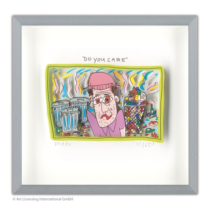 James Rizzi - "Do you care" | inkl. Alu-Rahmen von Halbe - Bild 1