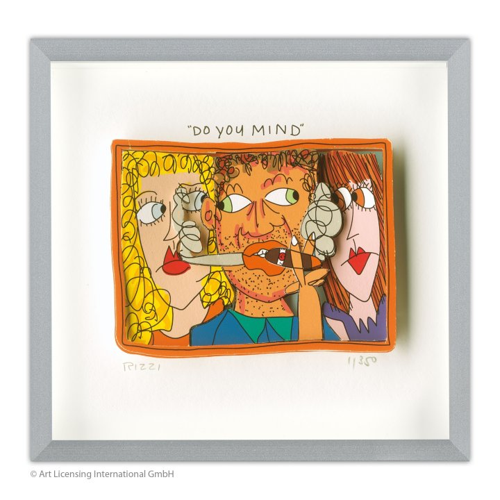 James Rizzi - "Do you mind" | inkl. Alu-Rahmen von Halbe - Bild 1