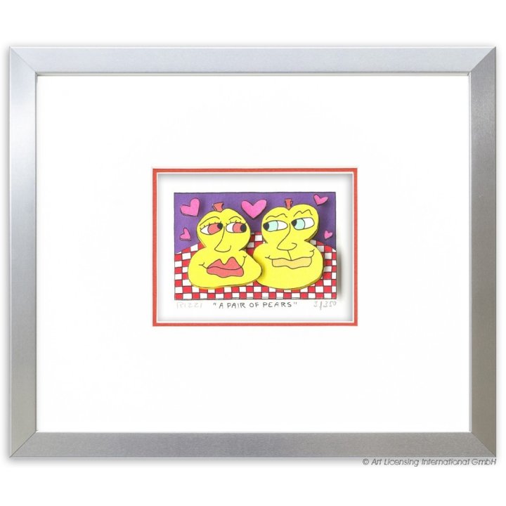 Zertifiziert: James Rizzi 3D Original Bild * A pair of pears *