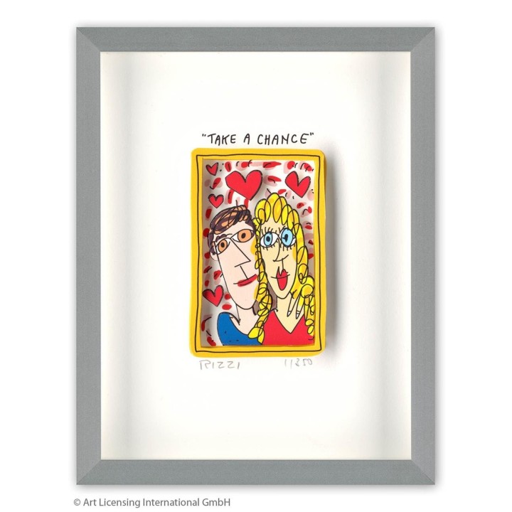 James Rizzi - TAKE A CHANCE | Inkl. Alu-Rahmen von Halbe - Bild 1