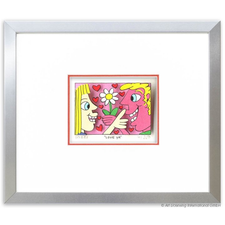 Zertifiziert: James Rizzi 3D Original Bild *Love Ya*