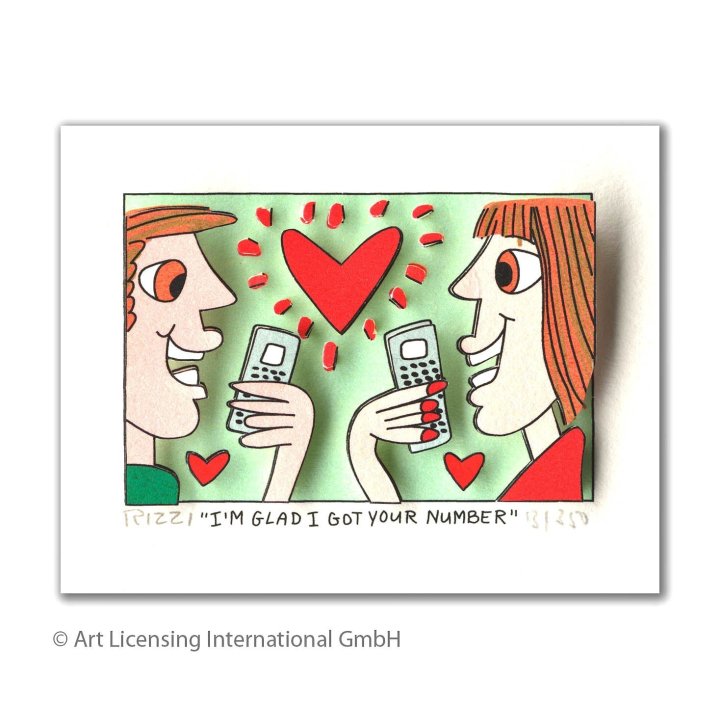 Zertifiziert: James Rizzi 3D Original Bild * I'm glad I got your number *
