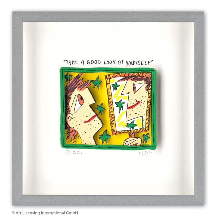 James Rizzi - TAKE A GOOD LOOK AT YOURSELF | Inkl. Alu-Rahmen von Halbe - Bild 1