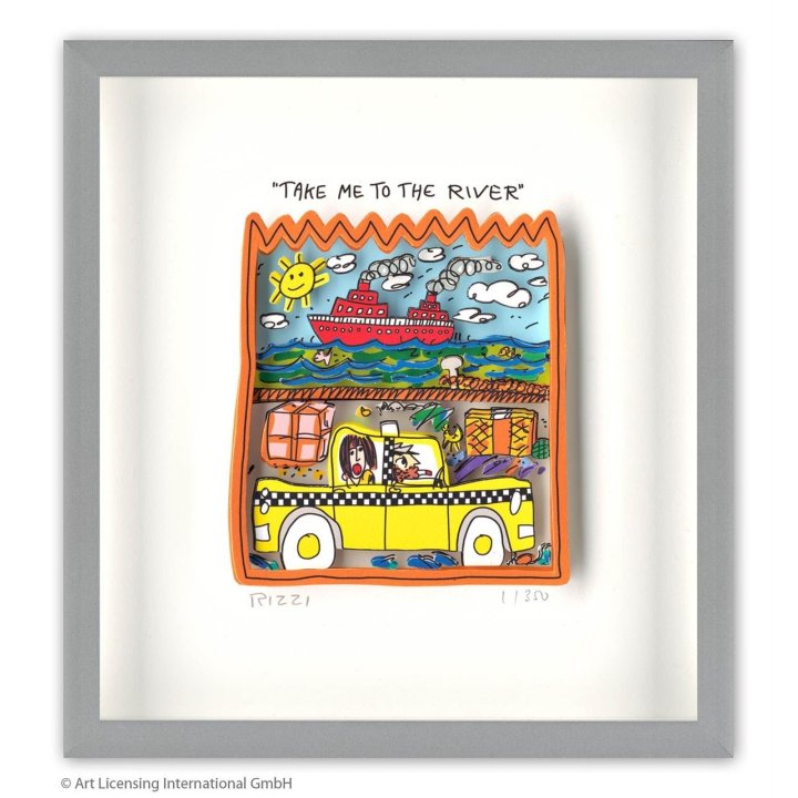 James Rizzi - TAKE ME TO THE RIVER | Inkl. Alu-Rahmen von Halbe - Bild 1