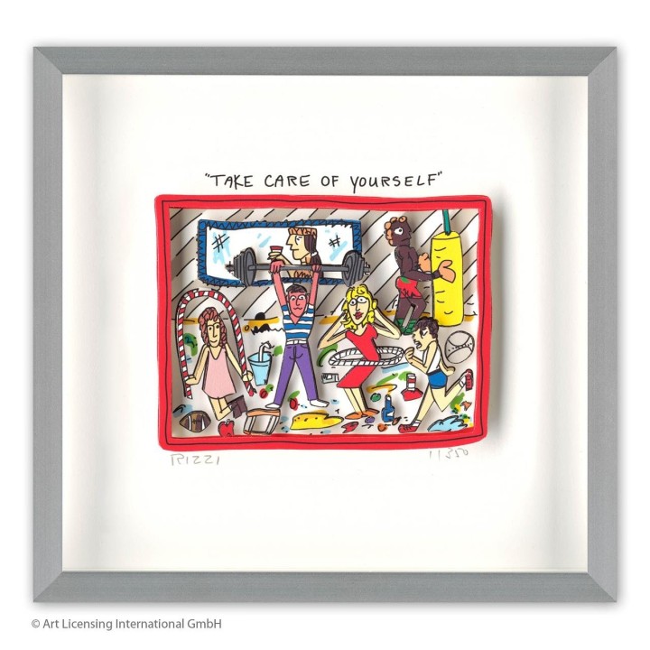 James Rizzi - TAKE CARE OF YOURSELF | Inkl. Alu-Rahmen von Halbe - Bild 1