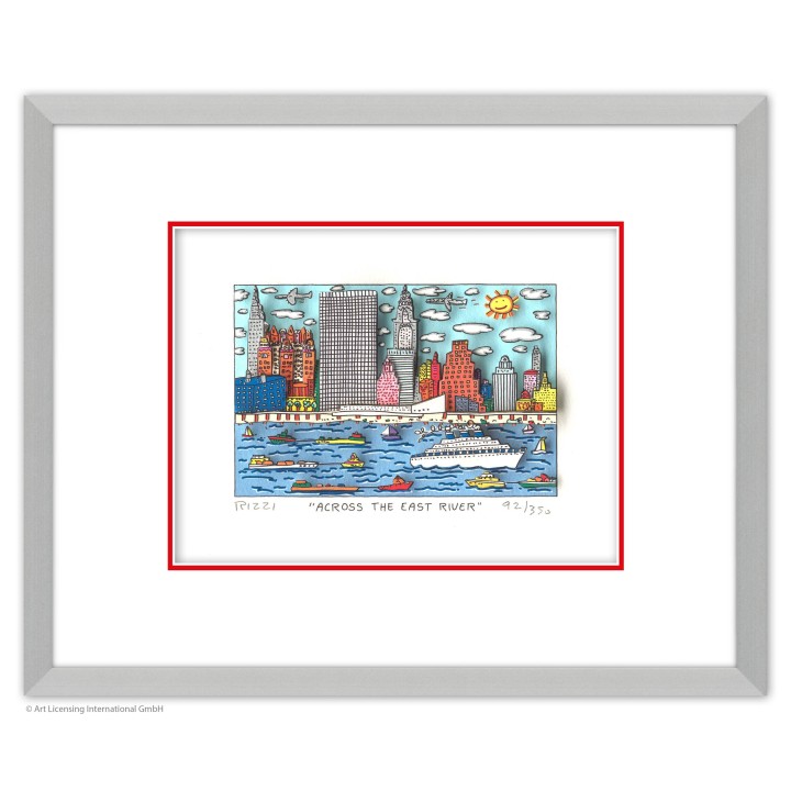 Zertifiziert: James Rizzi 3D Original Bild "across the east river"