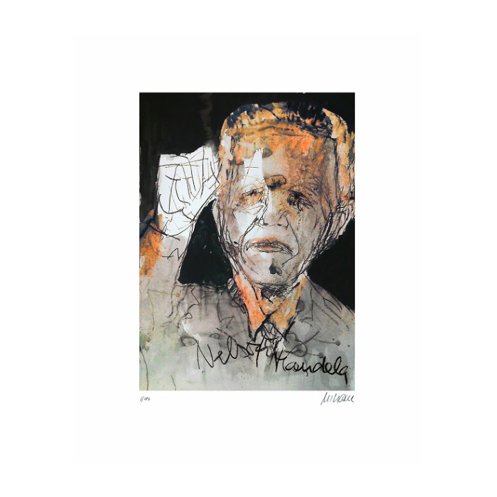 Nelson Mandela - The Power of One | handsigniertes Original - Bild 1