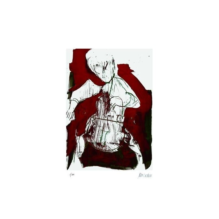 Cellospieler | handsigniertes Original - Bild 1