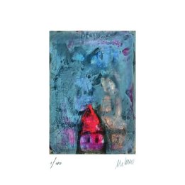 Das rote Haus | handsigniertes Original - Bild 1