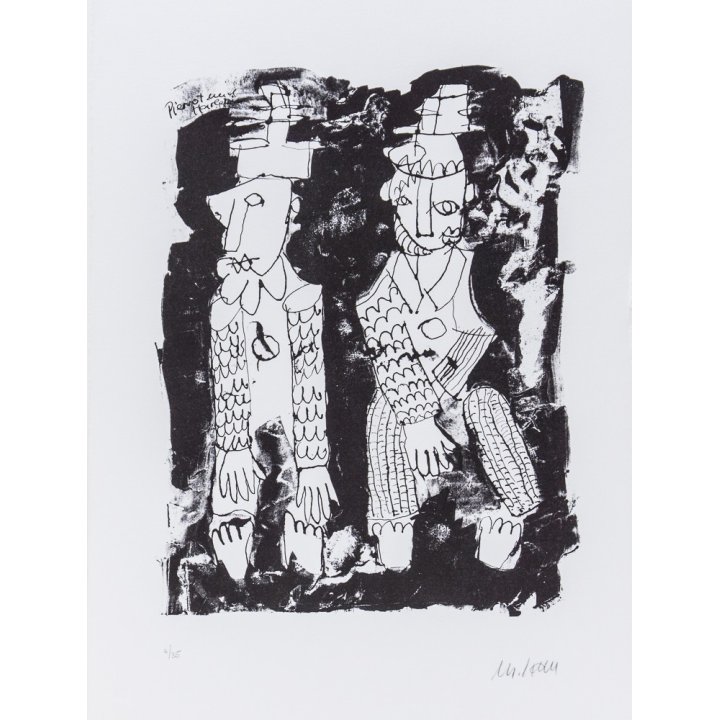 Pierrot und Harlekin | handsigniertes Original - Bild 1