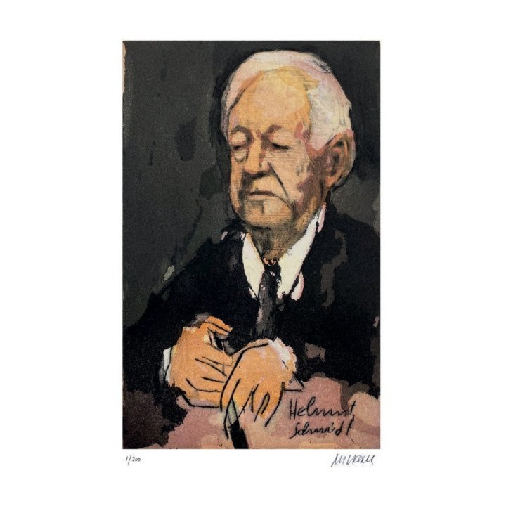 Helmut Schmidt | handsigniertes Original - Bild 1