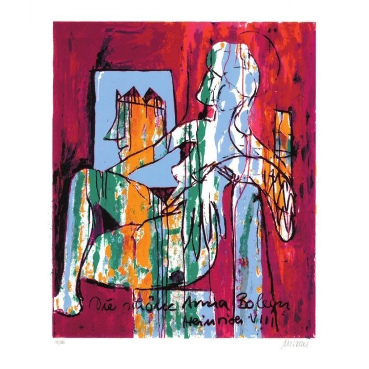 Anna Boleyn-Heinrich VIII. | handsigniertes Original - Bild 1