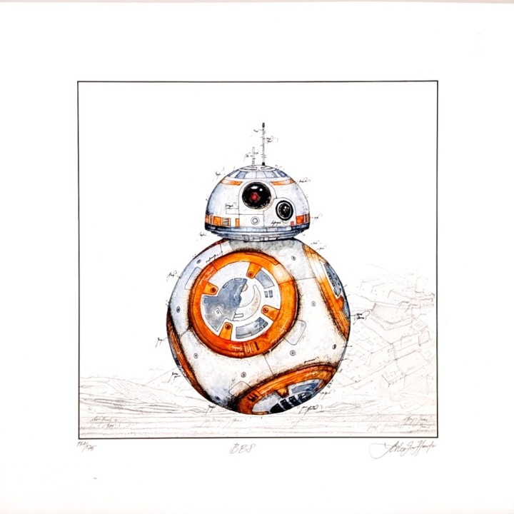 BB8 - Star Wars | Leslie G. Hunt - handsigniert Originaldruck