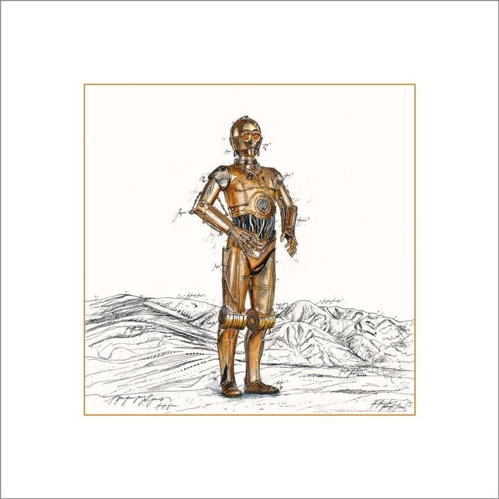 C-3PO - Star Wars | Leslie G. Hunt - Original Druck handsigniert