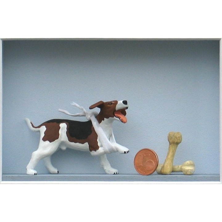 Volker Kühn "Armer Hund" | 3D-Objekt inkl. Rahmen - Bild 1