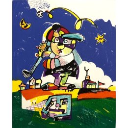 Otmar Alt: "GOLFER - BLAU" - Bild 1