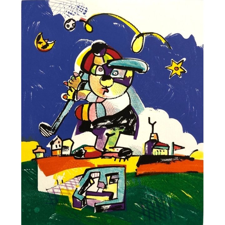 Otmar Alt: "GOLFER - BLAU" - Bild 1