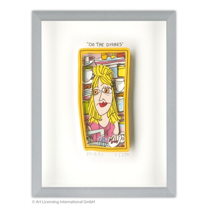 James Rizzi - "Do the dishes" | inkl. Alu-Rahmen von Halbe - Bild 1