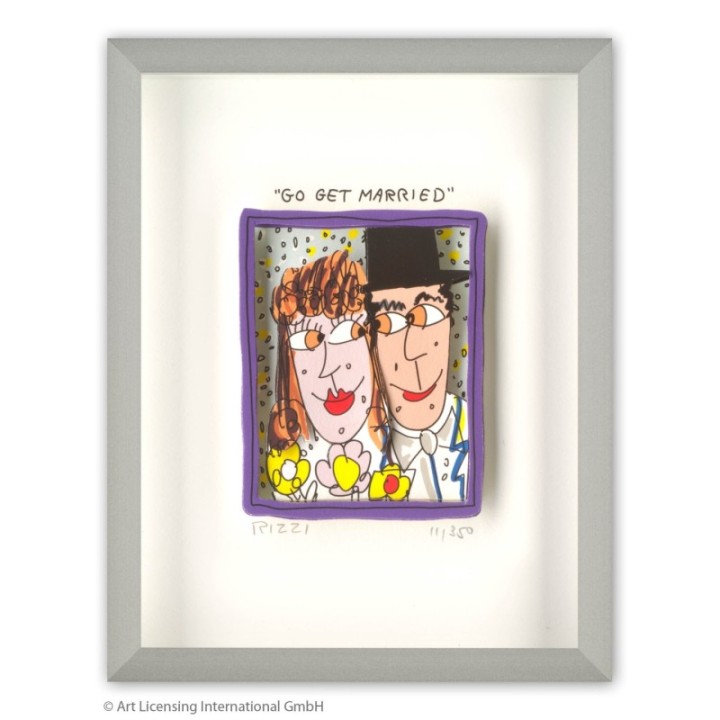 James Rizzi - "Go get married" | inkl. Alu-Rahmen von Halbe - Bild 1