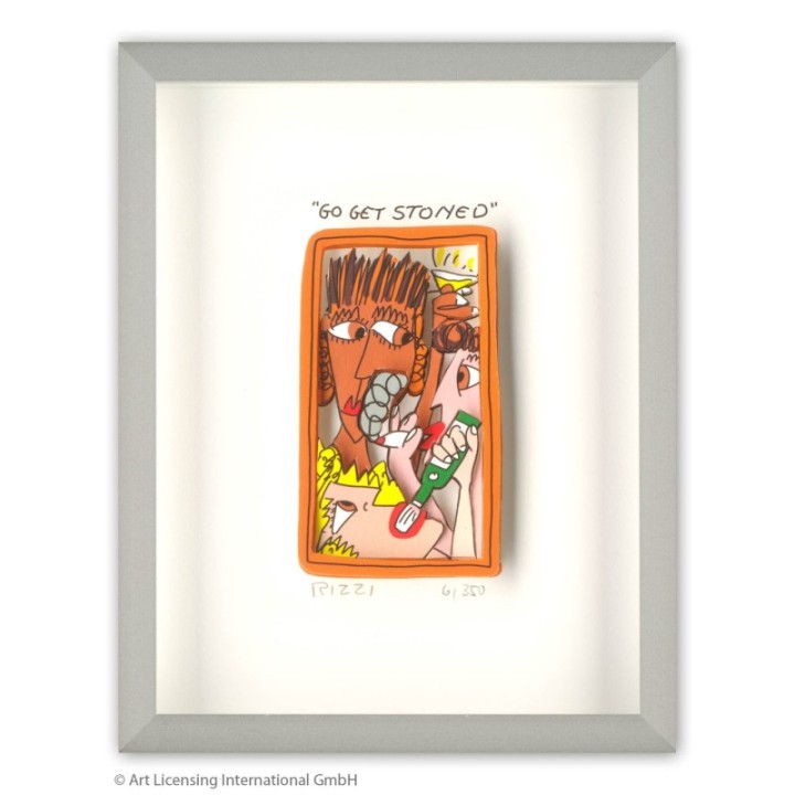 James Rizzi - Go get stoned | inkl. Alu-Rahmen von Halbe - Bild 1