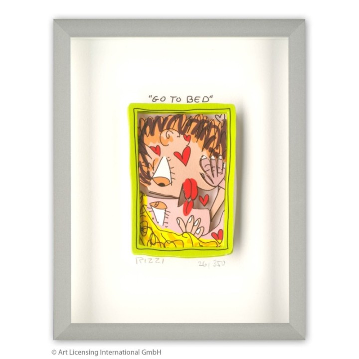 James Rizzi - "Go to bed" | inkl. Alu-Rahmen von Halbe - Bild 1