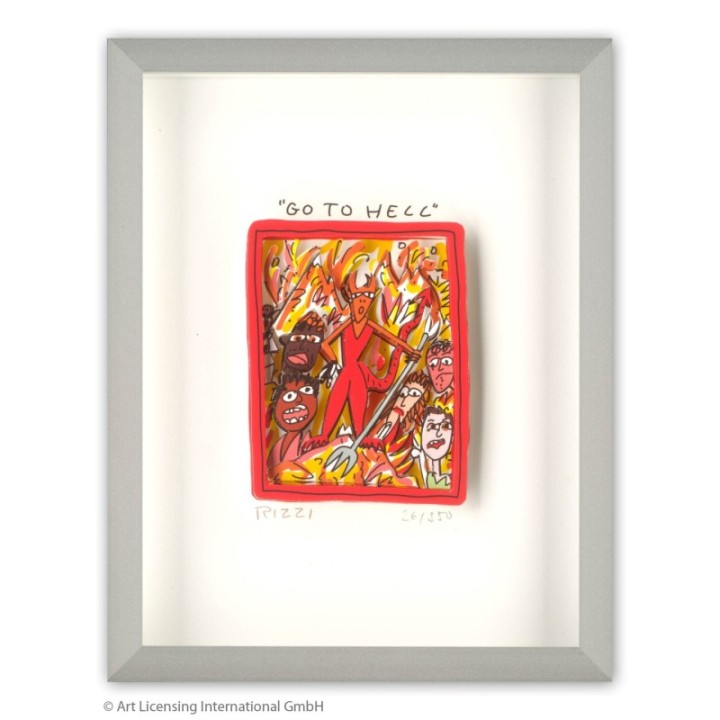 James Rizzi - "Go to hell" | inkl. Alu-Rahmen von Halbe - Bild 1