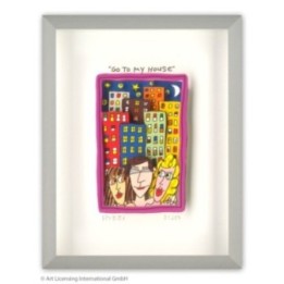 James Rizzi - "Go to my house" | inkl. Alu-Rahmen von Halbe - Bild 1