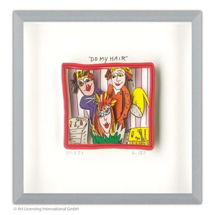 James Rizzi - "Do my hair" | inkl. Alu-Rahmen von Halbe - Bild 1