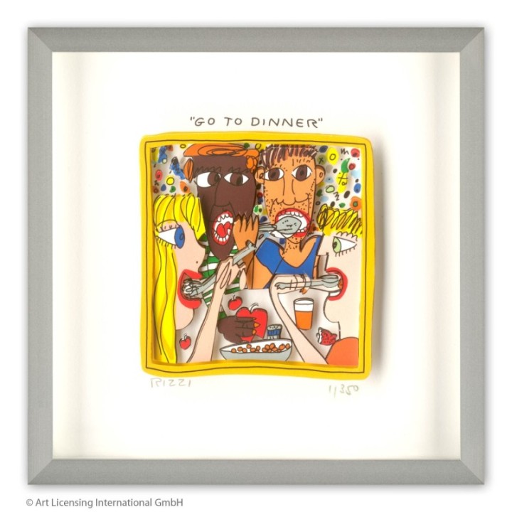 James Rizzi - "Go to dinner" | inkl. Alu-Rahmen von Halbe - Bild 1
