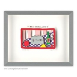 James Rizzi - TAKE YOUR LUNCH | inkl. Alu- Rahmen von Halbe - Bild 1