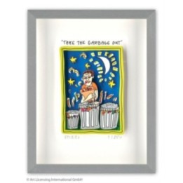 James Rizzi - TAKE THE GARBAGE OUT | inkl. Alu - Rahmen von Halbe - Bild 1
