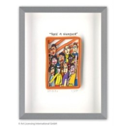 James Rizzi - TAKE A NUMBER | Inkl. Alu-Rahmen von Halbe - Bild 1