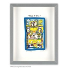 James Rizzi - TAKE A TAXI | inkl. Alu-Rahmen von Halbe - Bild 1