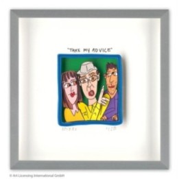 James Rizzi - TAKE MY ADVICE | Inkl. Alu-Rahmen von Halbe - Bild 1