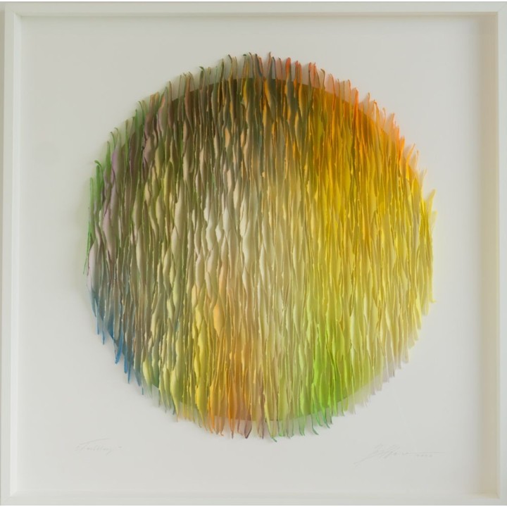 "Farbklang" 100x100 | 3D Papierobjekt von Gabriele Mierzwa