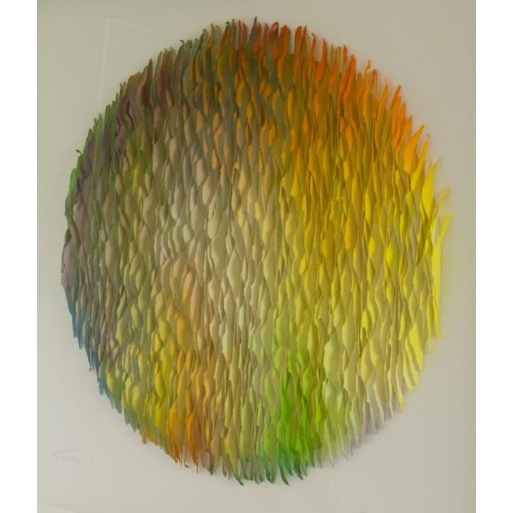 "Farbklang" 100x100 | 3D Papierobjekt von Gabriele Mierzwa