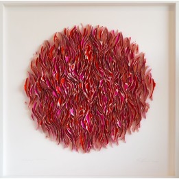 Klangkörper 100x100 (Rot-Pink)| 3D-Papierobjekt von Gabriele Mierzwa - Bild 1