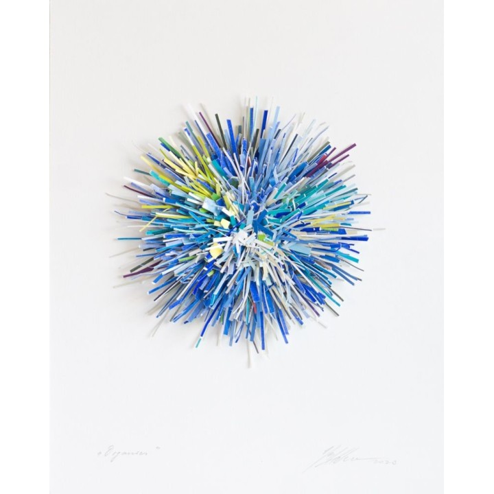 Organics 50x40 (Blautöne)| 3D Papierobjekt von Gabriele Mierzwa - Bild 1