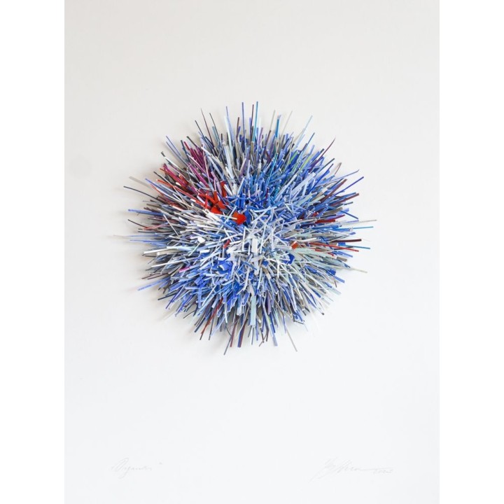 Organics 80x60 (Blautöne)| 3D Papierobjekt von Gabriele Mierzwa - Bild 1