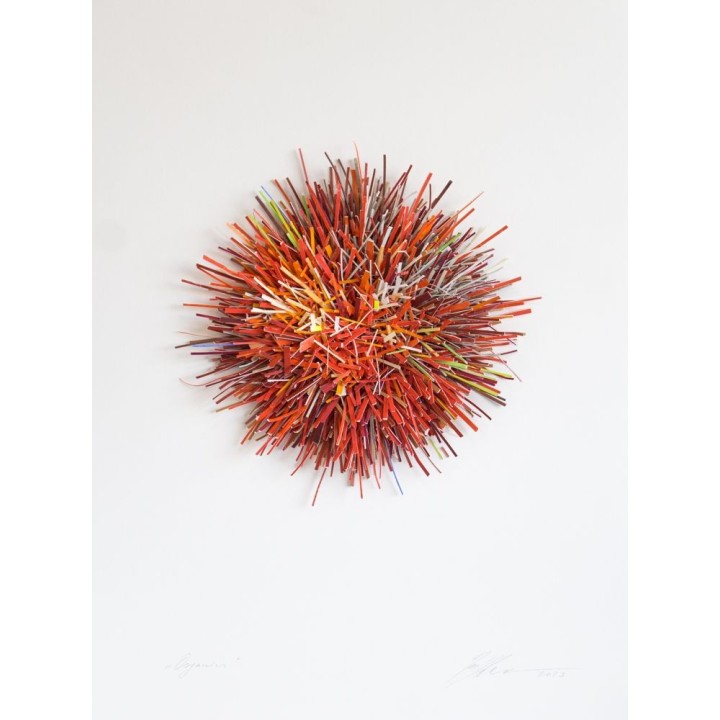 "Organics" 80x60 (Rottöne)| 3D Papierobjekt von Gabriele Mierzwa